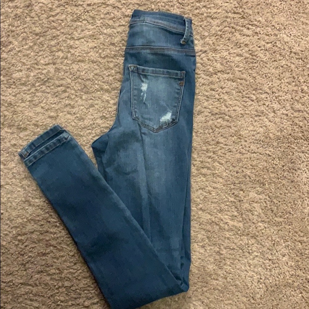 Blue denim jeans